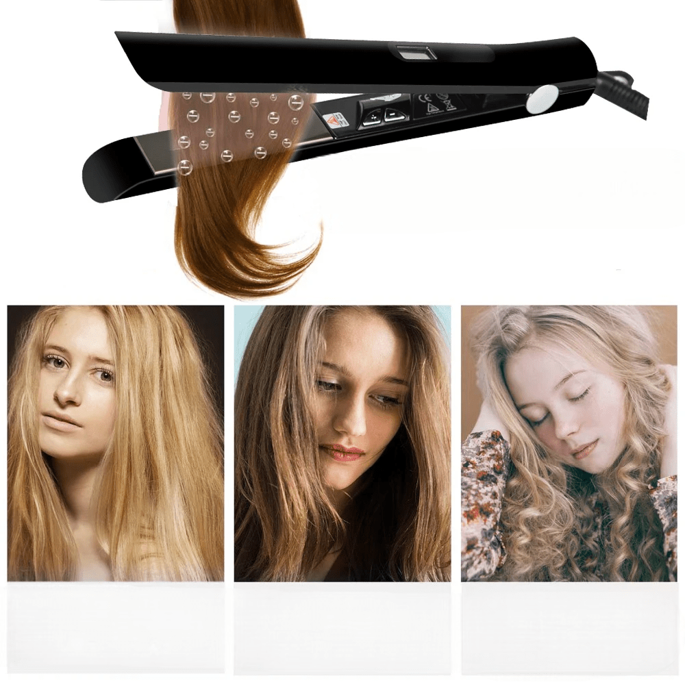 Lisseur Cheveux - HairStraightenerCurler™ - Noir - Beauté Exquise