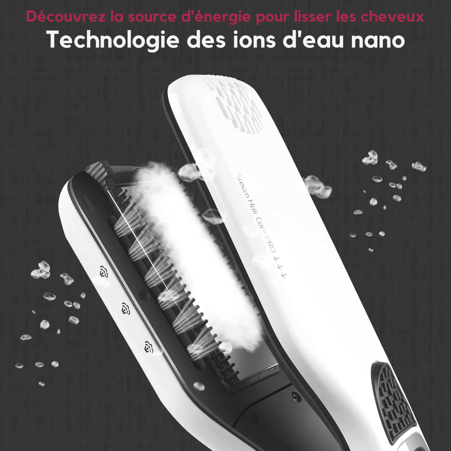 Lisseur Vapeur - VaporBrush™ - Blanc - Beauté Exquise