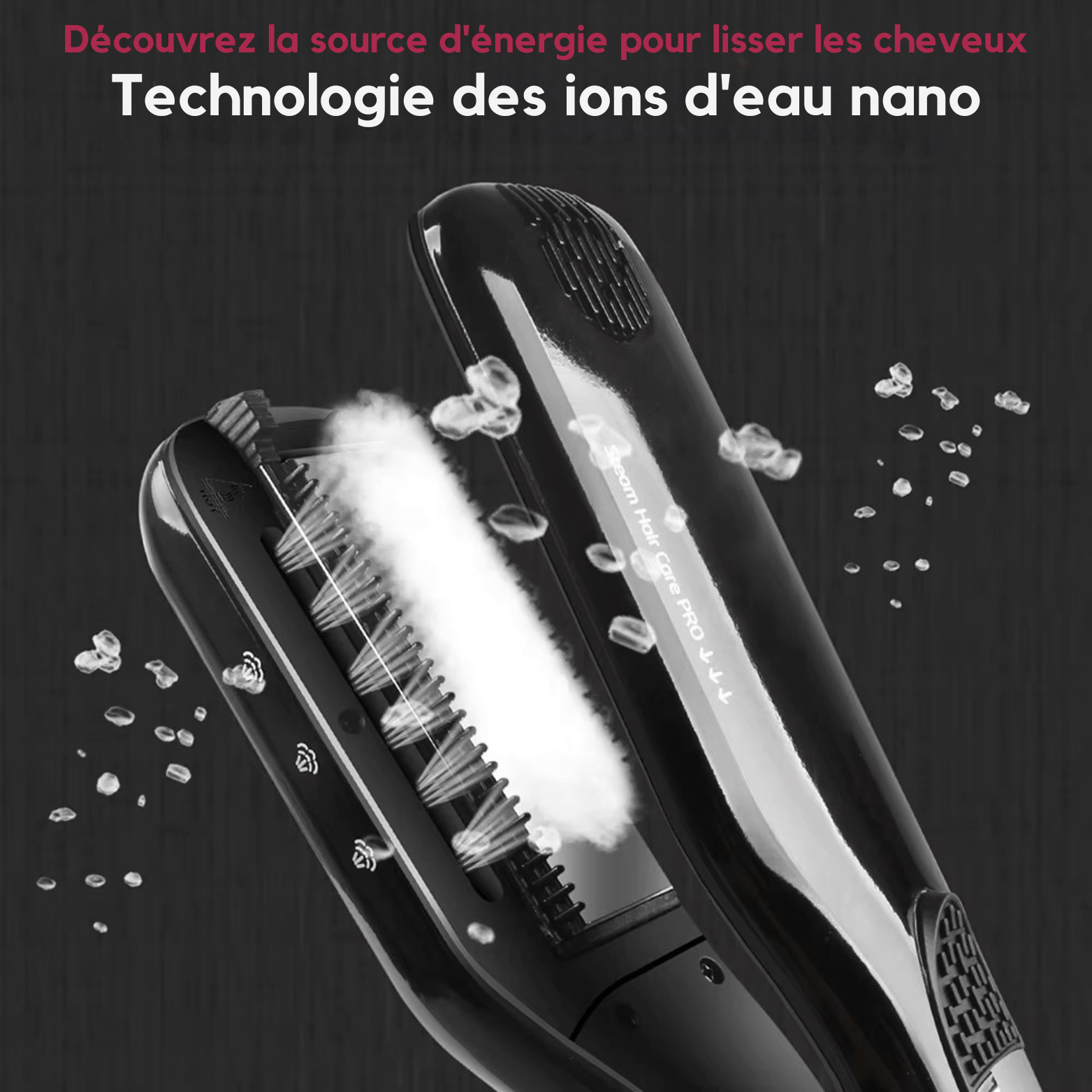 Lisseur Vapeur - VaporBrush™ - Noir - Beauté Exquise